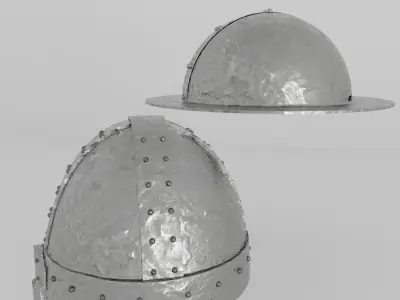Helmet medieval 3 Low-poly 3D model