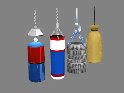 Cartoon sandbags Low-poly 3D model
