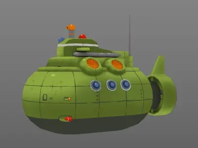 Submarine Free low-poly 3D model