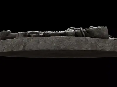 Aztec Ritual Stone Disk 3D model