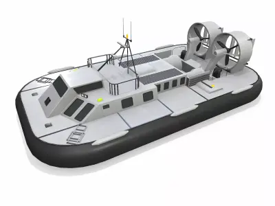 Passenger Hovercraft Low-poly PBR Low-poly 3D model
