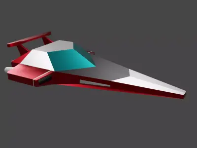 Spaceship 01F Low-poly 3D model