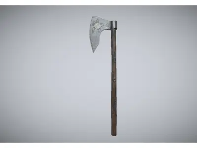 medieval low poly axe Free low-poly 3D model