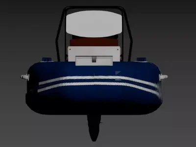 Rigid Inflatable Boat RIB with Mercury Outboard 3D model 3D model