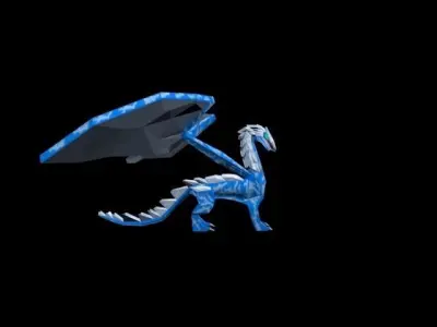 Ice Dragon Free low-poly 3D model