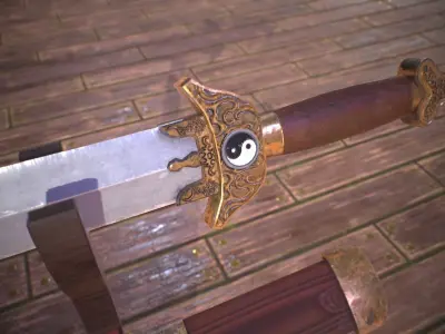 HIE Sword D180208 Low-poly 3D model