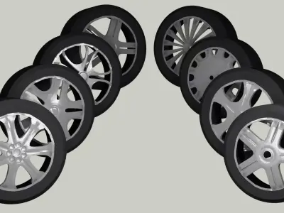 Classic wheel lowpoly for car modification 3D model Low-poly 3D model
