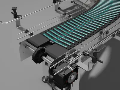 Curved  belt conveyor 3D model