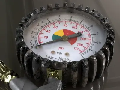 Compressor Extension for inflating tires Low-poly 3D model