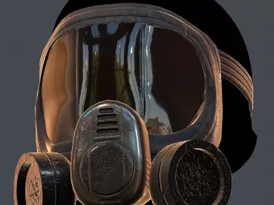 Gas mask helmet 3d model scifi Low-poly  Low-poly 3D model 26