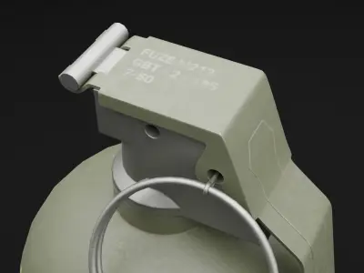 Game Ready Hand Grenade Low-poly 3D model
