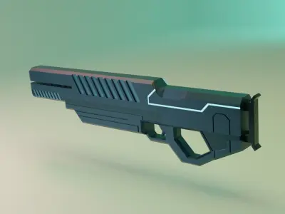 Sci-fi Gun Free low-poly 3D model