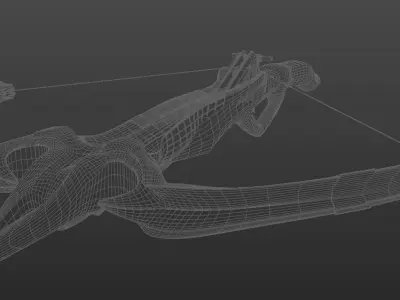 Medieval Steampunk Crossbow Low-poly 3D model