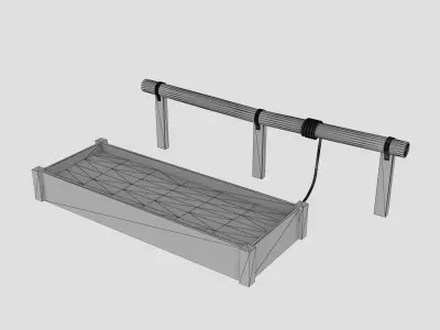 Horse Trough and Horse Post Low-poly  Low-poly 3D model