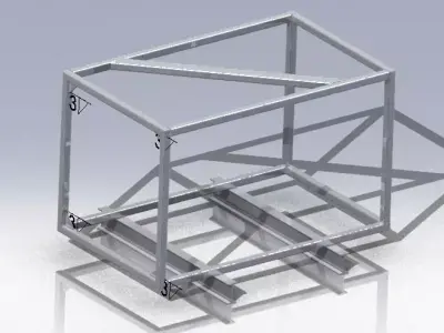 Weldments frame for metal box Free 3D model