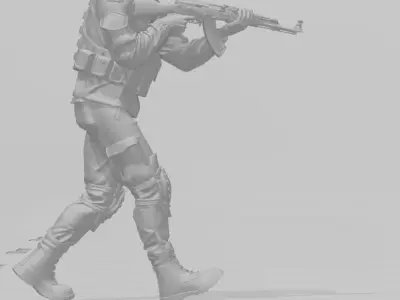 Three Soldiers moving  3D print model