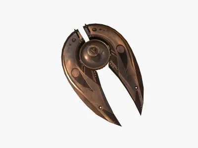 Alien Spaceship UFO I06 Copper - Sci Fi Spacecraft Design Low-poly 3D model