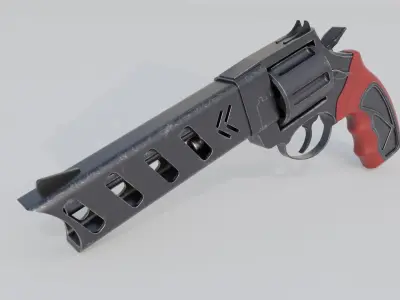 Revolver Low-polly 3D model Low-poly 3D model