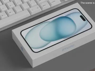 Apple iPhone 15 Plus Blue Packaging Box 3D model