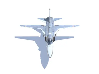SU-24 Fencer Jet Fighter Aircraft Low-poly 3D model