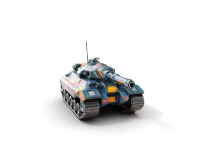 Colorful Futuristic Tank Model Pack Low-poly 3D model
