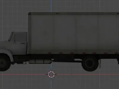 White Shipping Truck  Free 3D model