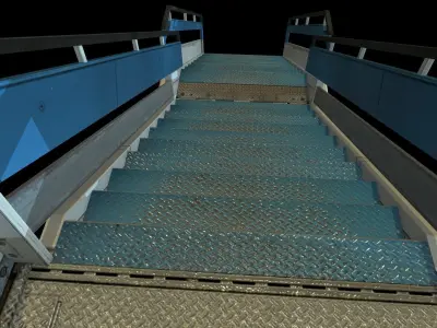 Airport boarding stair truck Low-poly 3D model
