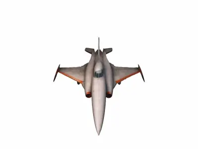 3d Model Jet Plane Flying Over Clouds 3D model