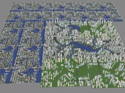 Urban highrise building building ancillary building commercial 3D model 17