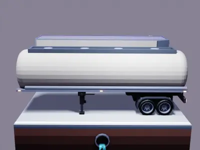 Truck Trailers Low-poly 3D model