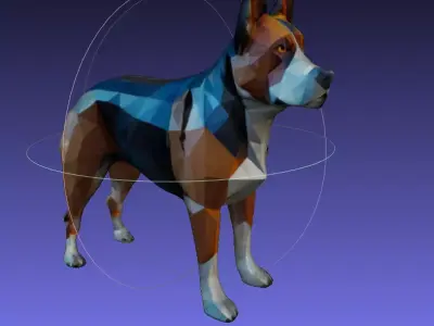A puppy model generated by AI Free low-poly 3D model
