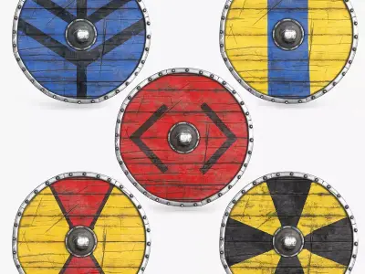 Viking Shield Low-poly 3D model 15