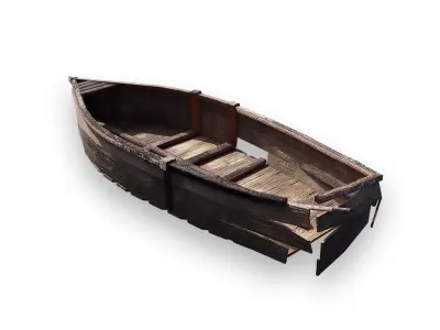 Rustic Abandoned Boat - Lowpoly 3D Model Free low-poly 3D model