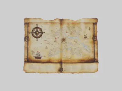 Treasuremap Model Low-poly 3D model