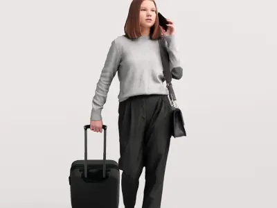  Humano Traveling Woman with suitcase 2206-5 3D model