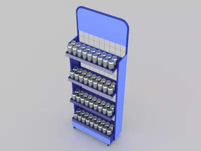 soda cans metal stand  Low-poly 3D model