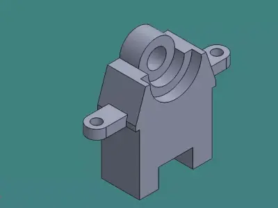 solidtutorial023 metal part with hole in it Free 3D model