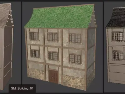 Medieval Castle And Town Layout 3D model