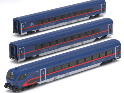 Passenger Train OBB Nightjet Collection 4 3D model