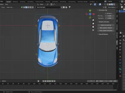 Rigged New GT4 car Free 3D model