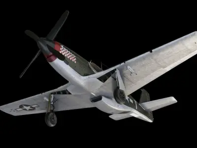 P-51 Mustang Low-poly 3D model