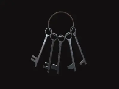 Medieval Key Low-poly 3D model purchase