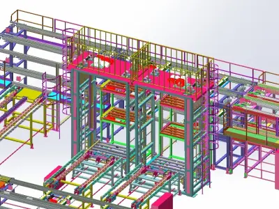 Car delivery final assembly line 3D model