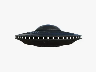 Alien Spaceship UFO B10 Black - Sci Fi Spacecraft Design Low-poly 3D model
