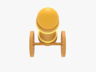 Cannon icon Low-poly 3D model