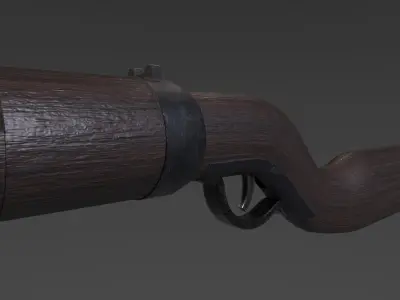Stylized handcannon Low-poly 3D model