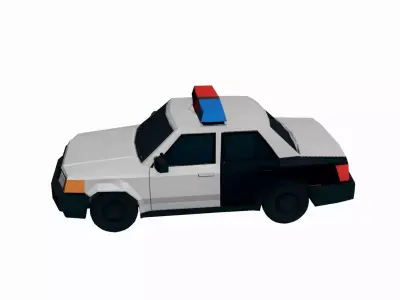 Low Poly Police Car City Vehicle Model PBR Texture Low-poly 3D model