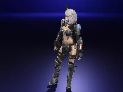 Elite Combat Femme Trio Pack Low-poly 3D model