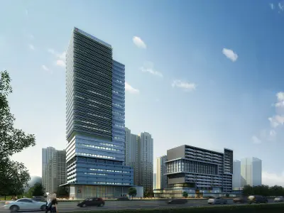 3Dmax fashion city commercial square building 219 3D model