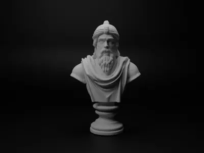 Desert Warrior Bust Chess 3D print model get